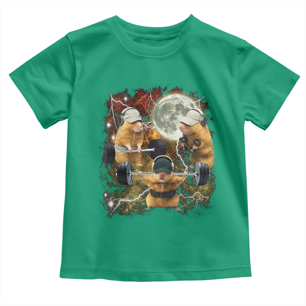Hamster Deadlift Toddler T Shirt Funny Cute Rat Fitness Gym Weightlifting Meme