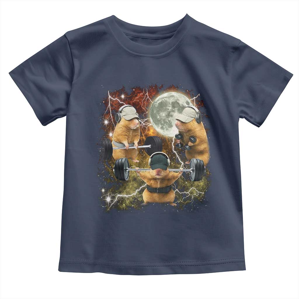 Hamster Deadlift Toddler T Shirt Funny Cute Rat Fitness Gym Weightlifting Meme