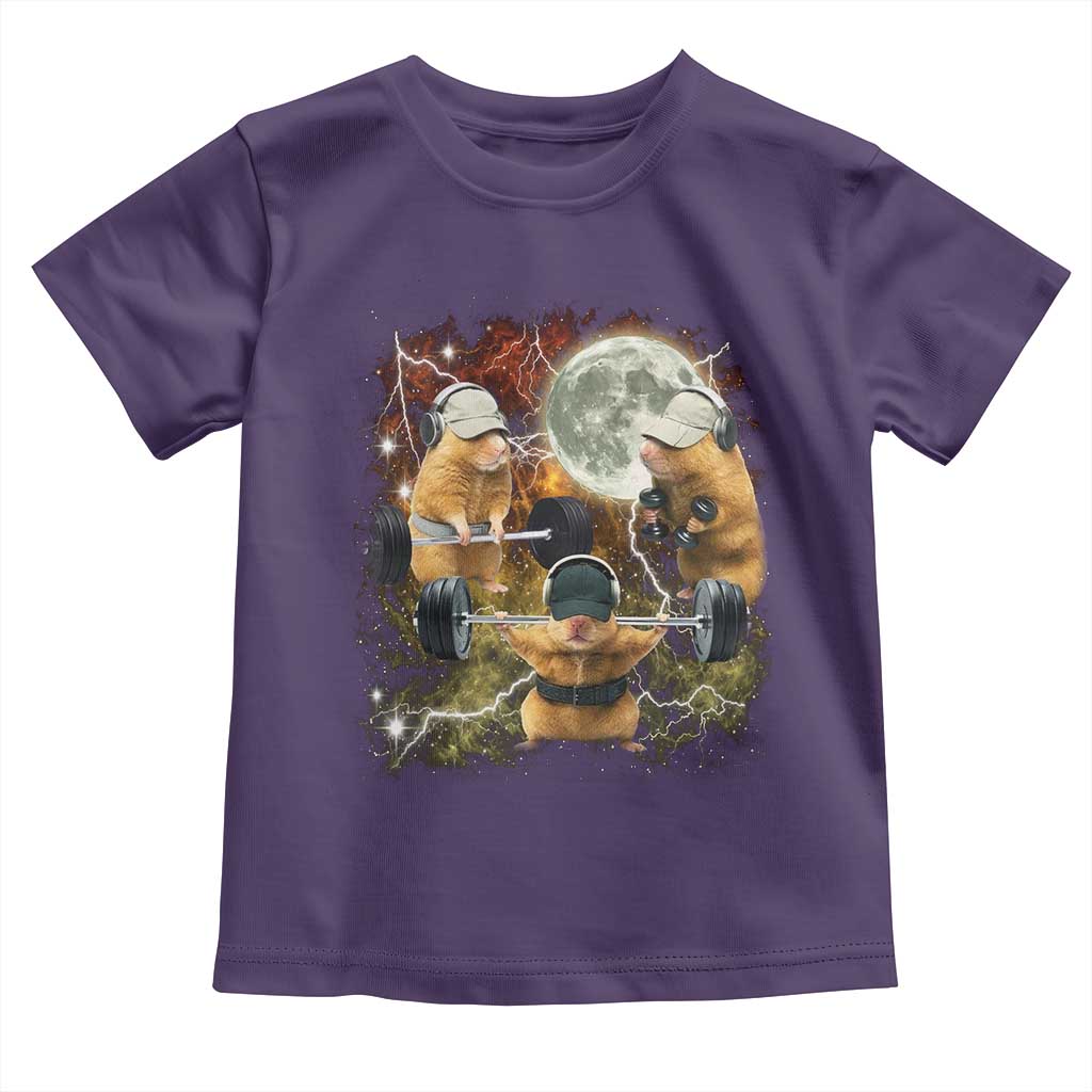 Hamster Deadlift Toddler T Shirt Funny Cute Rat Fitness Gym Weightlifting Meme
