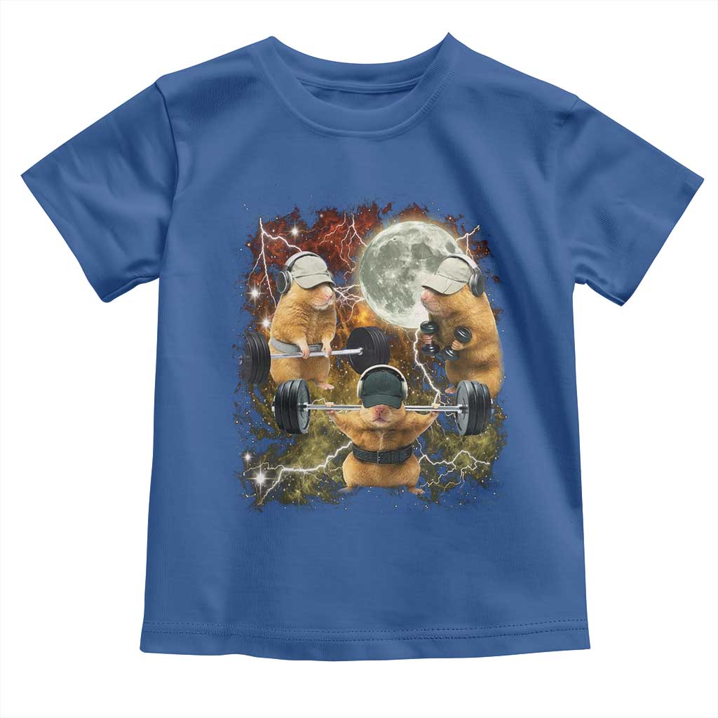 Hamster Deadlift Toddler T Shirt Funny Cute Rat Fitness Gym Weightlifting Meme