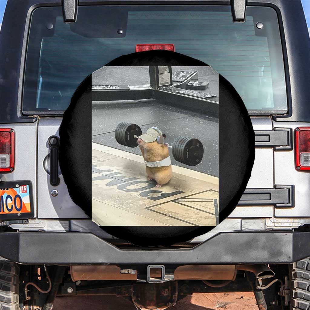 Hamster Gym Spare Tire Cover Funny Rat Workout Weightlifting Pump Cover