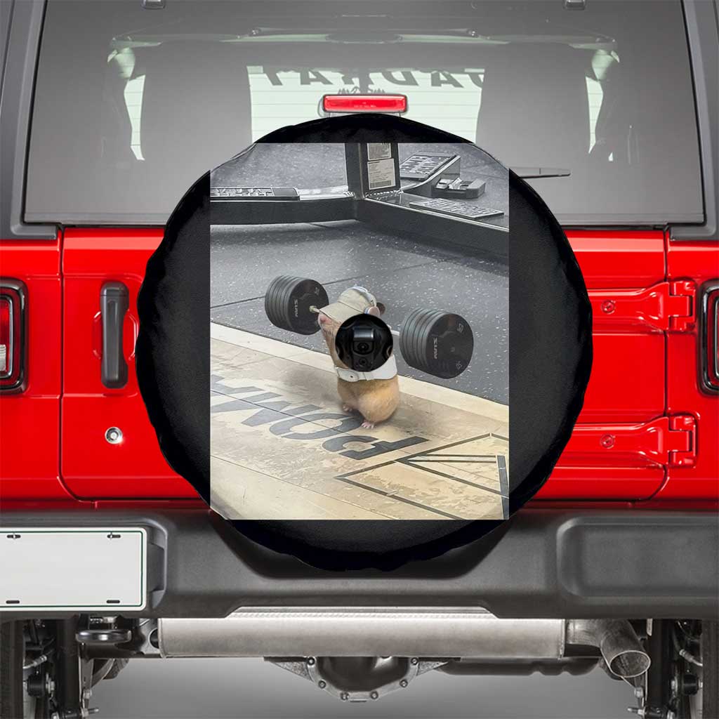 Hamster Gym Spare Tire Cover Funny Rat Workout Weightlifting Pump Cover
