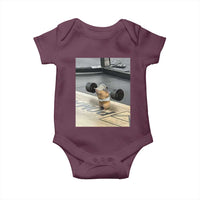 Hamster Gym Baby Onesie Funny Rat Workout Weightlifting Pump Cover