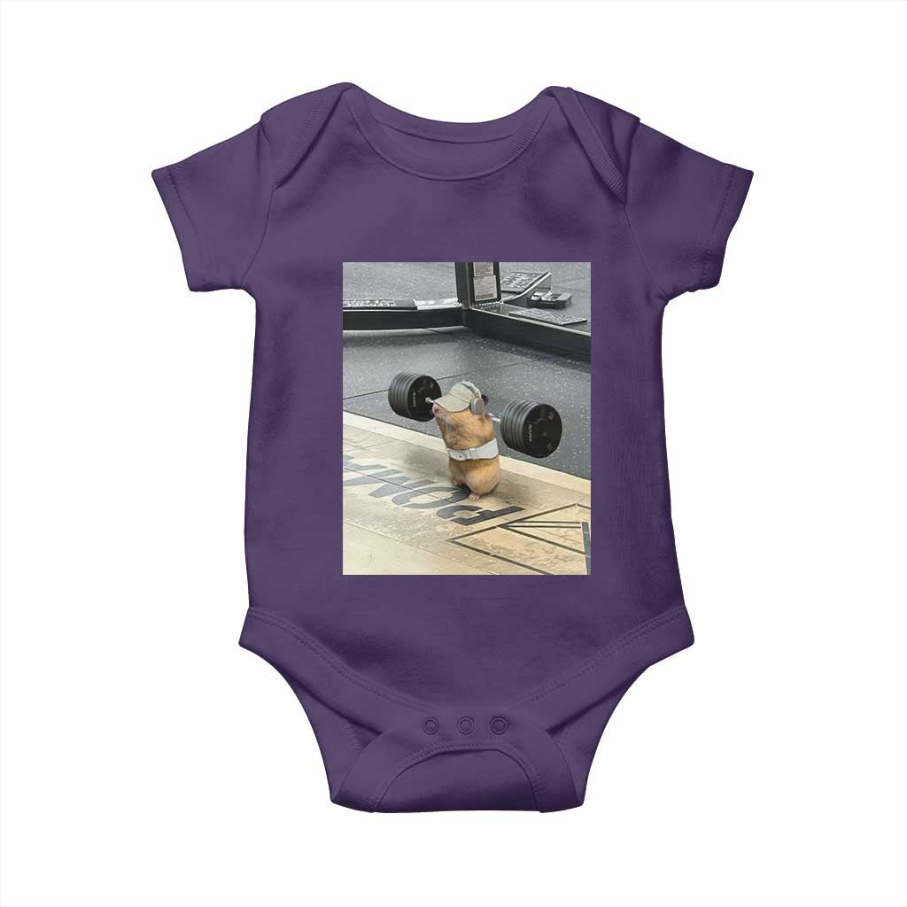 Hamster Gym Baby Onesie Funny Rat Workout Weightlifting Pump Cover
