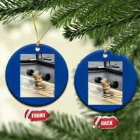 Hamster Gym Ceramic Ornament Funny Rat Workout Weightlifting Pump Cover