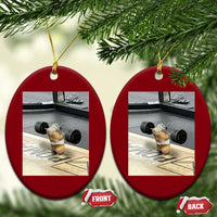Hamster Gym Ceramic Ornament Funny Rat Workout Weightlifting Pump Cover