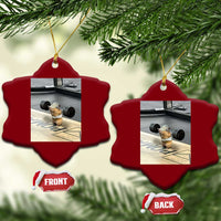 Hamster Gym Ceramic Ornament Funny Rat Workout Weightlifting Pump Cover
