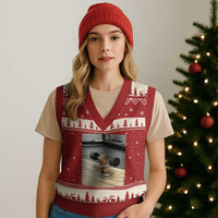 Hamster Gym V-Neck Knit Sweater Vest Funny Rat Workout Weightlifting Pump Cover