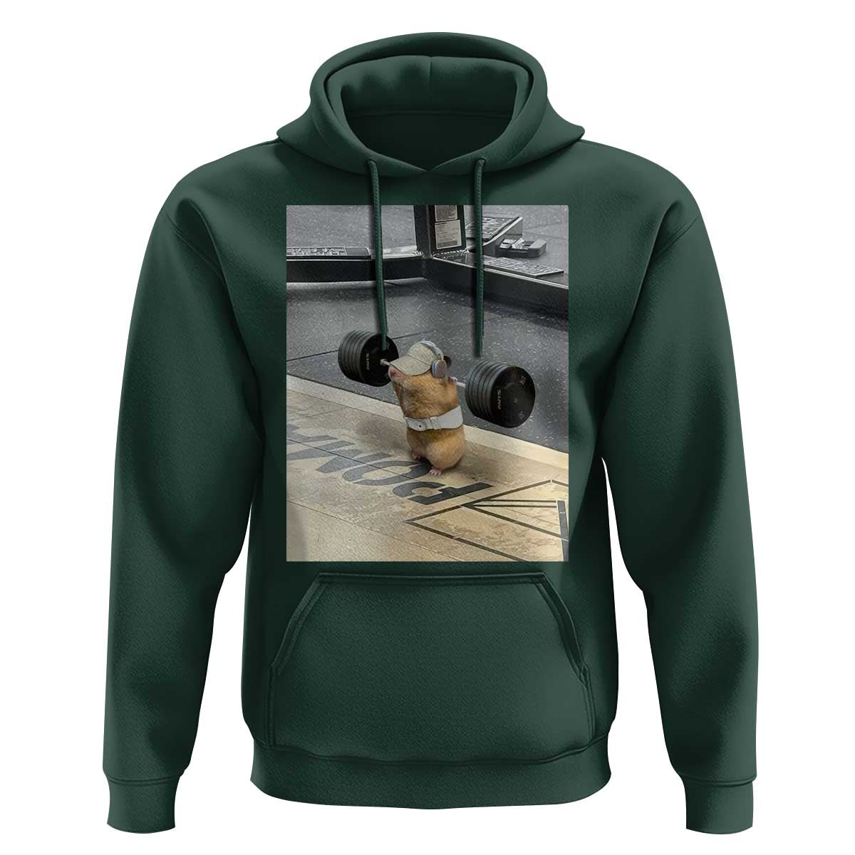 Hamster Gym Hoodie Funny Rat Workout Weightlifting Pump Cover