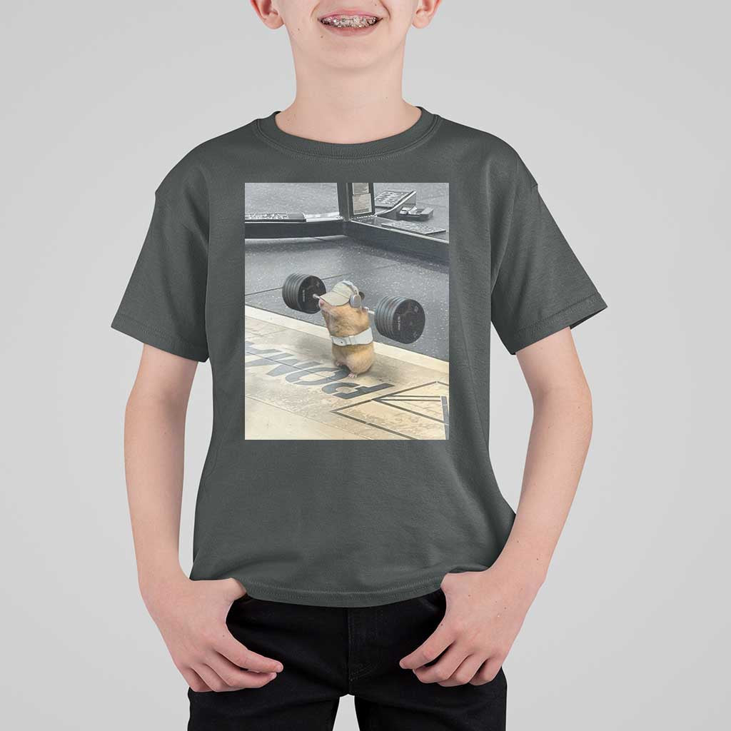 Hamster Gym T Shirt For Kid Funny Rat Workout Weightlifting Pump Cover