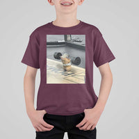 Hamster Gym T Shirt For Kid Funny Rat Workout Weightlifting Pump Cover