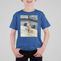 Hamster Gym T Shirt For Kid Funny Rat Workout Weightlifting Pump Cover