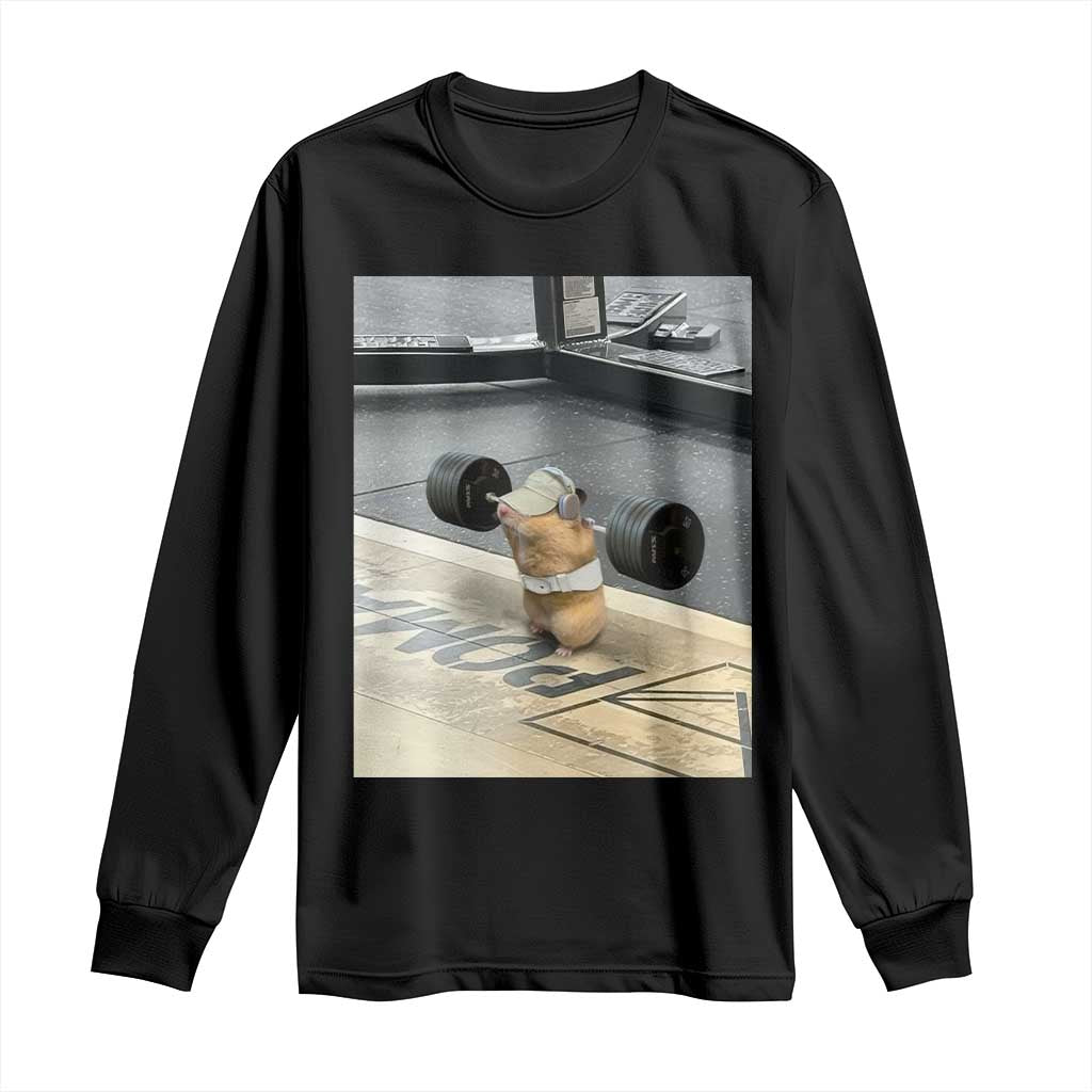 Hamster Gym Long Sleeve Shirt Funny Rat Workout Weightlifting Pump Cover