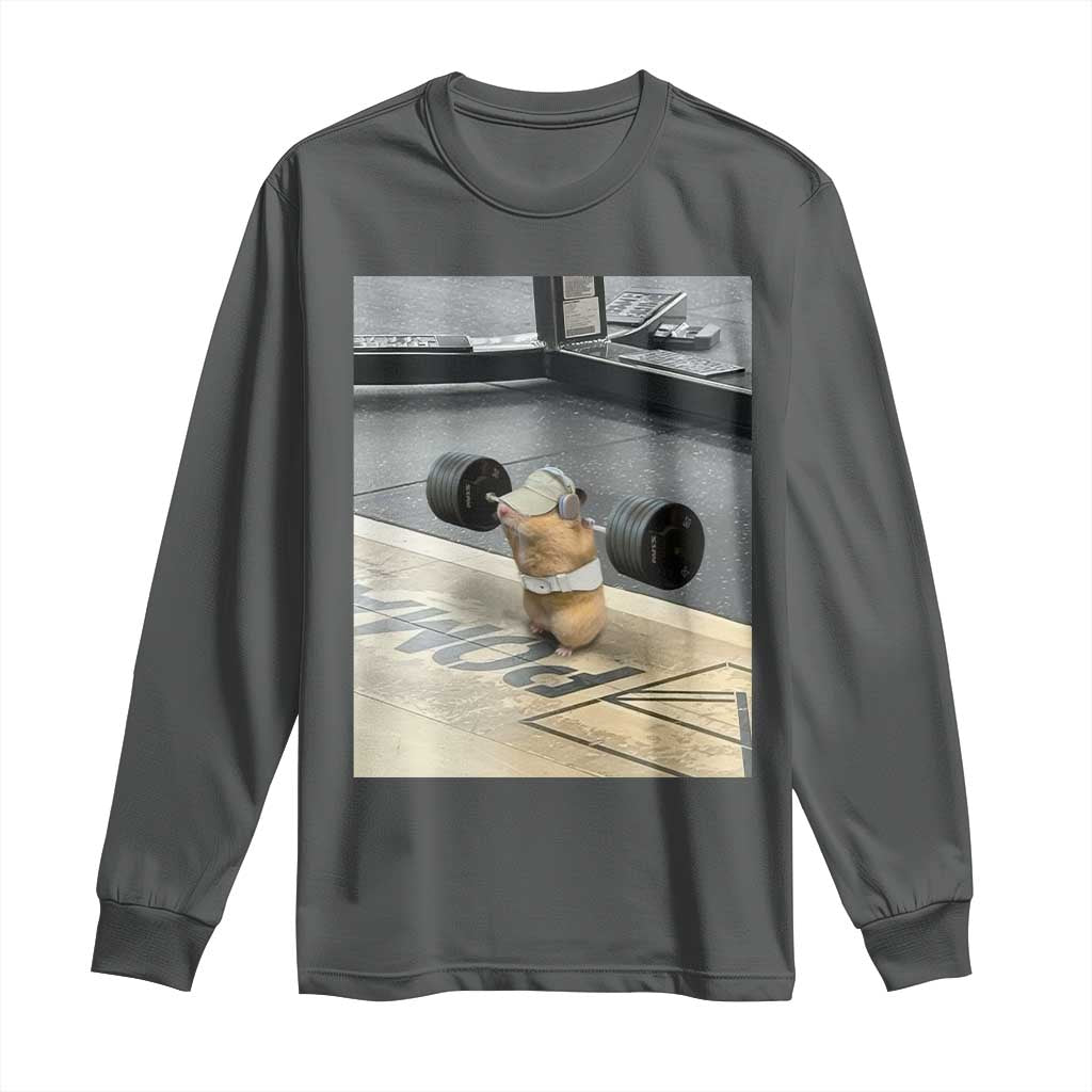 Hamster Gym Long Sleeve Shirt Funny Rat Workout Weightlifting Pump Cover
