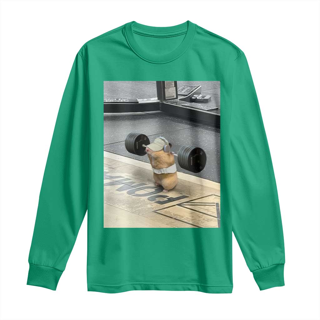 Hamster Gym Long Sleeve Shirt Funny Rat Workout Weightlifting Pump Cover