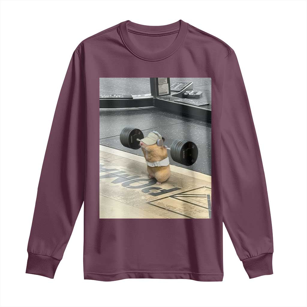Hamster Gym Long Sleeve Shirt Funny Rat Workout Weightlifting Pump Cover