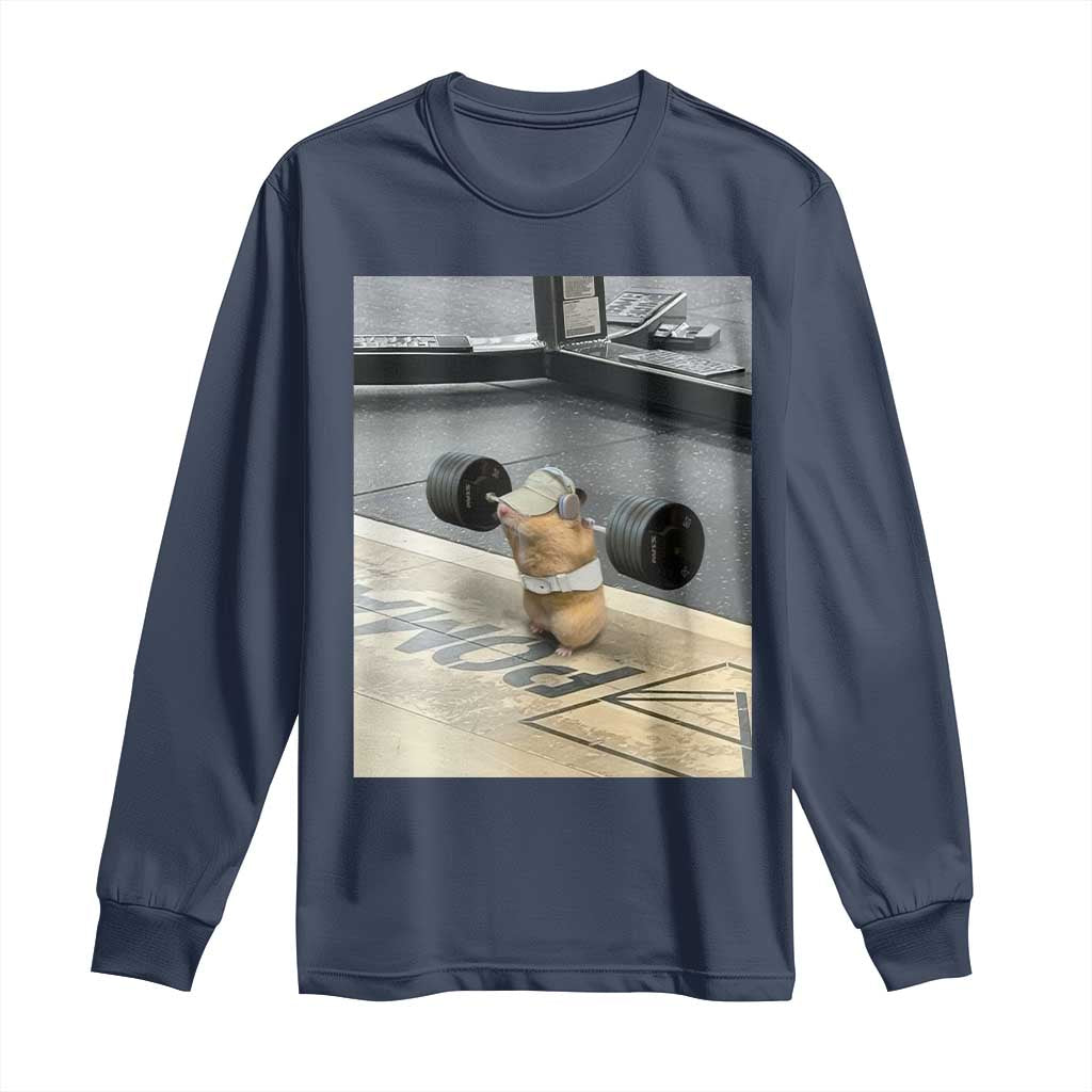 Hamster Gym Long Sleeve Shirt Funny Rat Workout Weightlifting Pump Cover