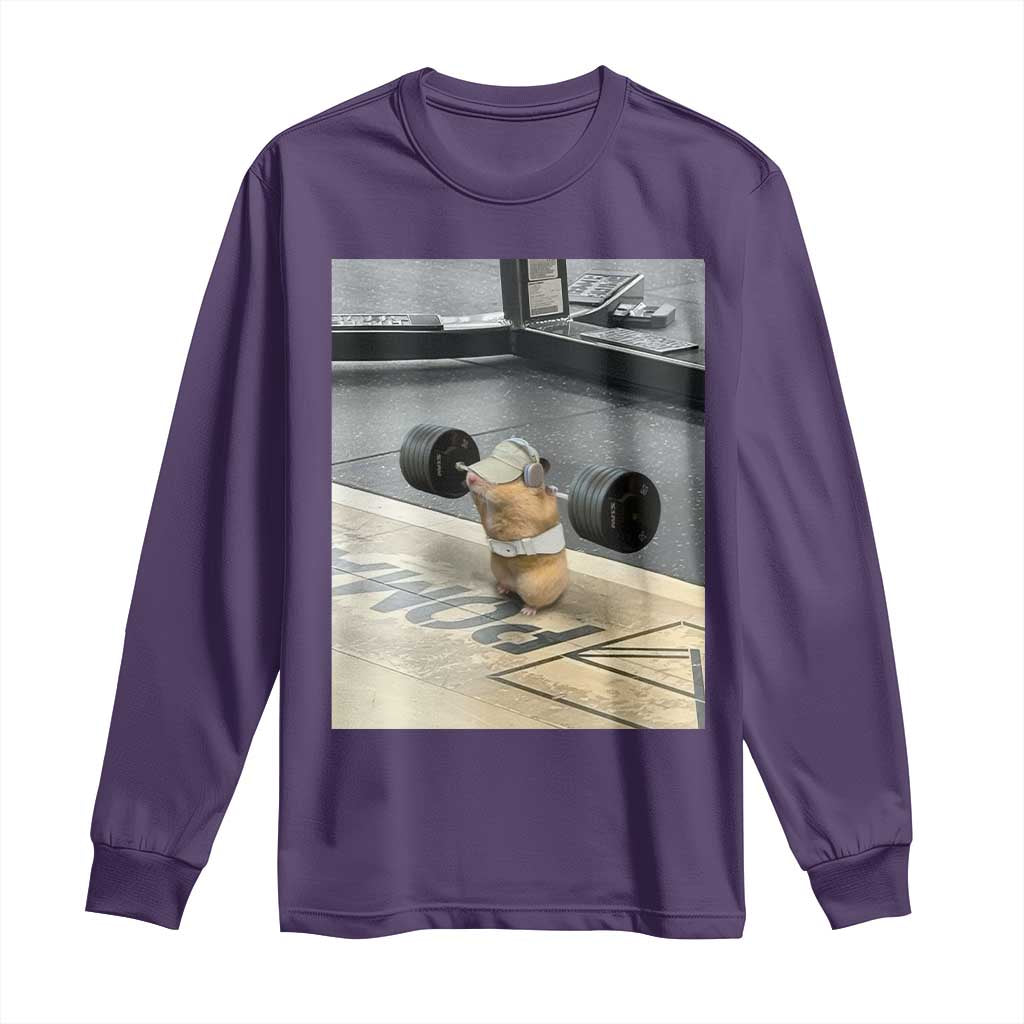 Hamster Gym Long Sleeve Shirt Funny Rat Workout Weightlifting Pump Cover
