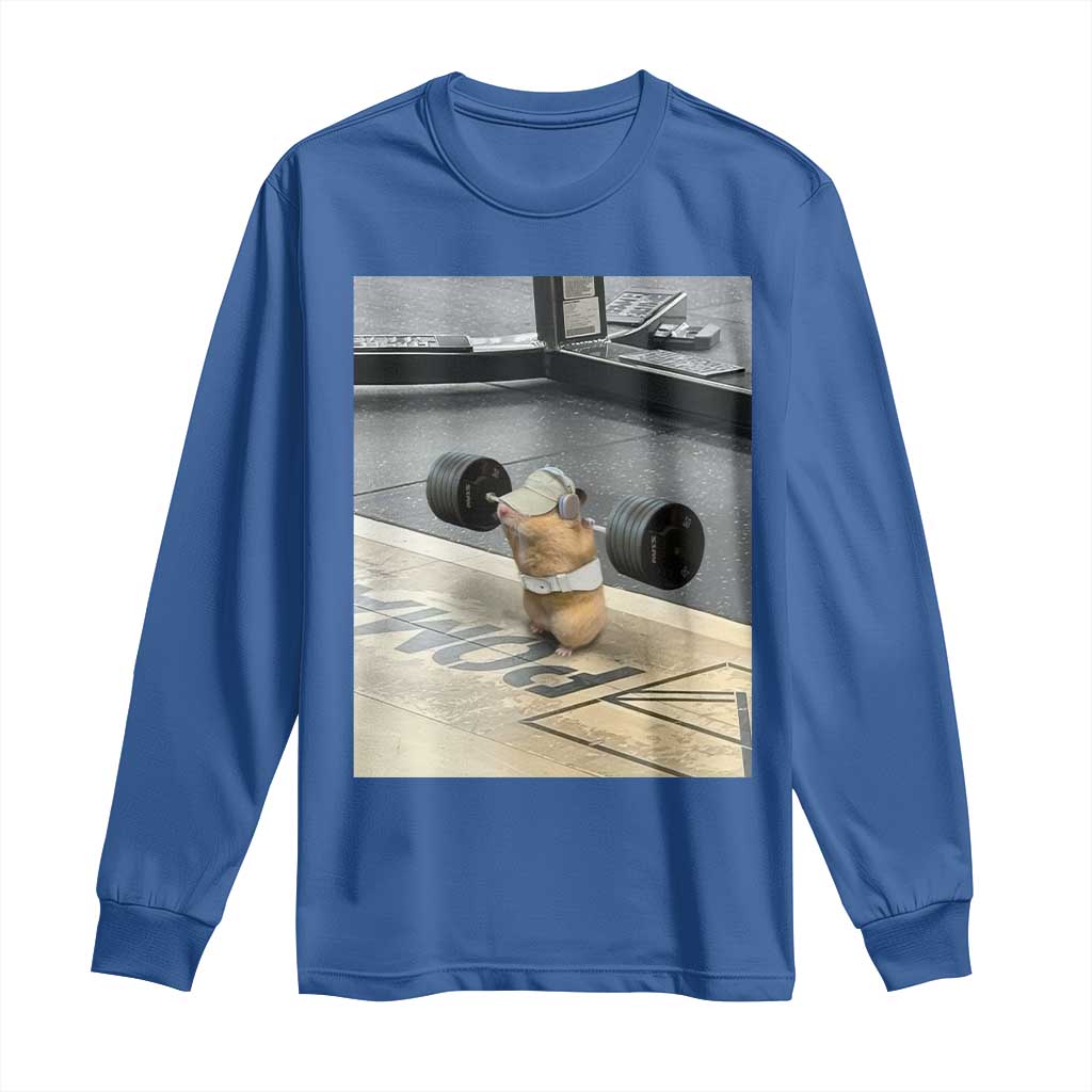 Hamster Gym Long Sleeve Shirt Funny Rat Workout Weightlifting Pump Cover