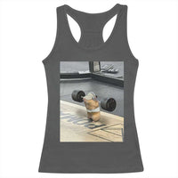 Hamster Gym Racerback Tank Top Funny Rat Workout Weightlifting Pump Cover