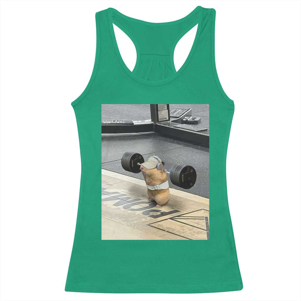 Hamster Gym Racerback Tank Top Funny Rat Workout Weightlifting Pump Cover