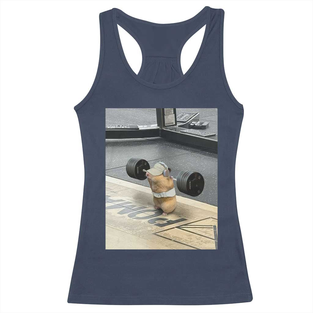 Hamster Gym Racerback Tank Top Funny Rat Workout Weightlifting Pump Cover