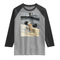 Hamster Gym Raglan Shirt Funny Rat Workout Weightlifting Pump Cover