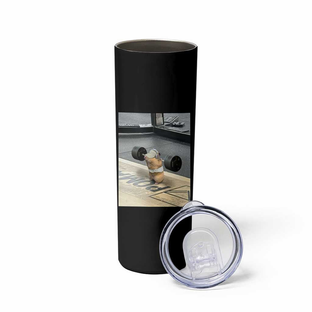 Hamster Gym Skinny Tumbler Funny Rat Workout Weightlifting Pump Cover