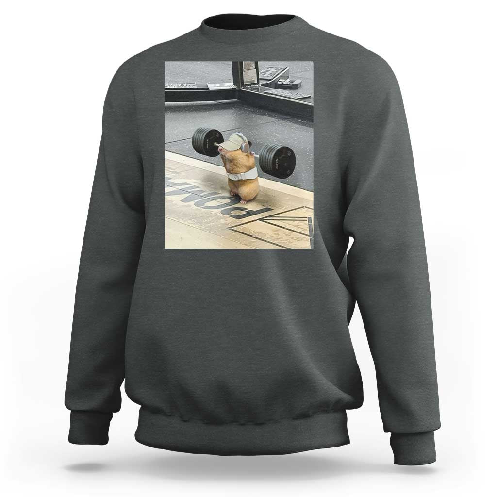 Hamster Gym Sweatshirt Funny Rat Workout Weightlifting Pump Cover