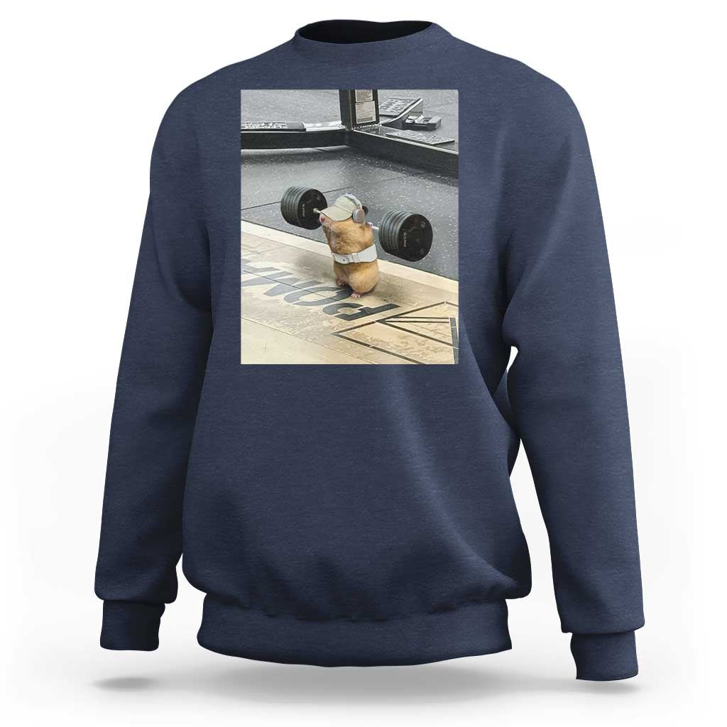 Hamster Gym Sweatshirt Funny Rat Workout Weightlifting Pump Cover