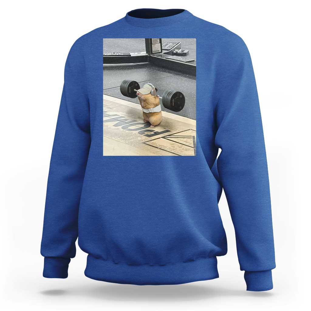 Hamster Gym Sweatshirt Funny Rat Workout Weightlifting Pump Cover