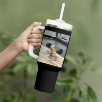 Hamster Gym Tumbler With Handle Funny Rat Workout Weightlifting Pump Cover