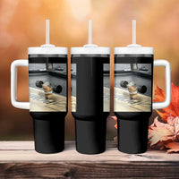 Hamster Gym Tumbler With Handle Funny Rat Workout Weightlifting Pump Cover