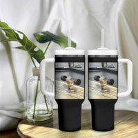 Hamster Gym Tumbler With Handle Funny Rat Workout Weightlifting Pump Cover
