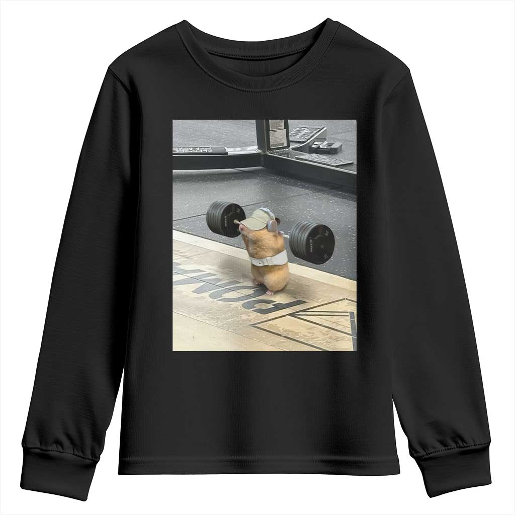 Hamster Gym Youth Sweatshirt Funny Rat Workout Weightlifting Pump Cover