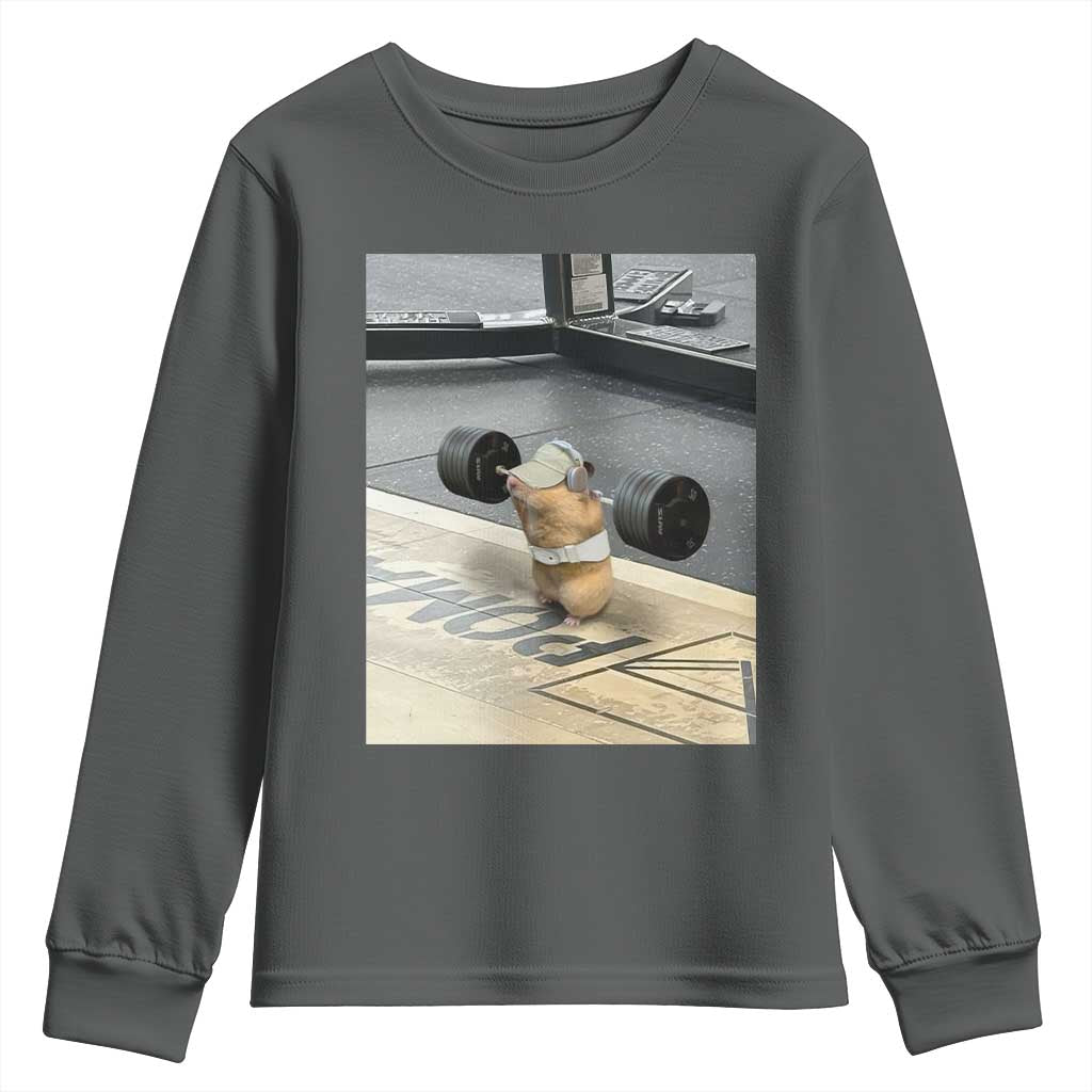 Hamster Gym Youth Sweatshirt Funny Rat Workout Weightlifting Pump Cover