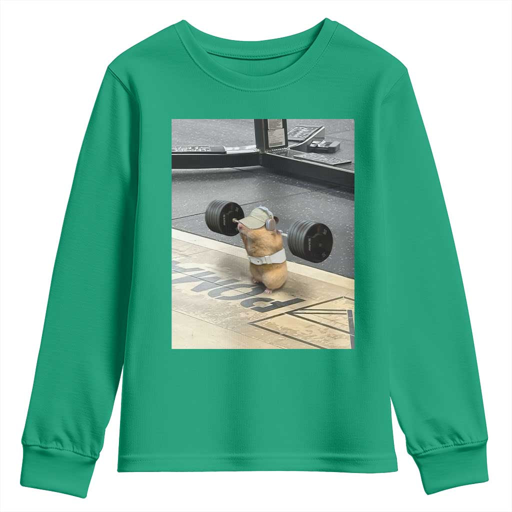 Hamster Gym Youth Sweatshirt Funny Rat Workout Weightlifting Pump Cover