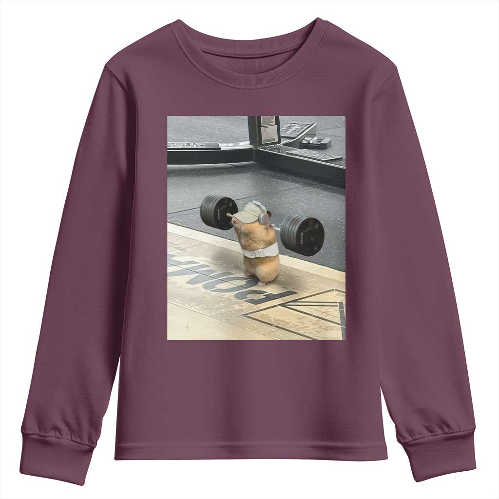 Hamster Gym Youth Sweatshirt Funny Rat Workout Weightlifting Pump Cover