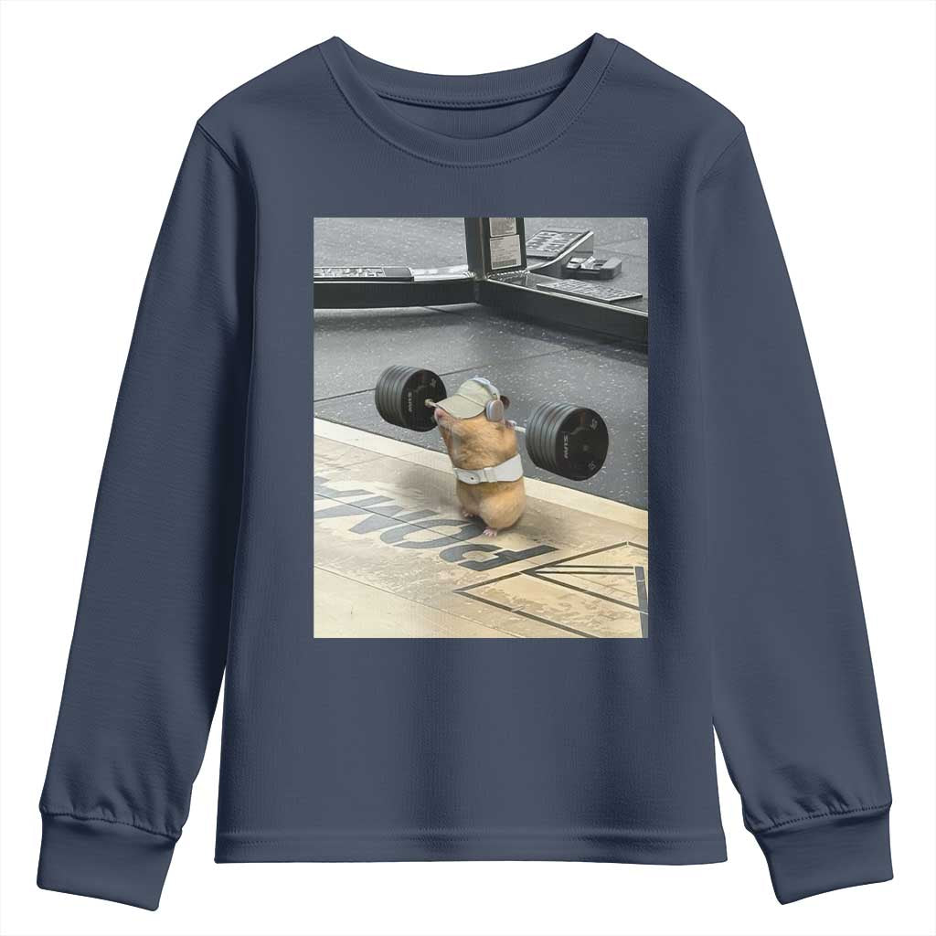 Hamster Gym Youth Sweatshirt Funny Rat Workout Weightlifting Pump Cover