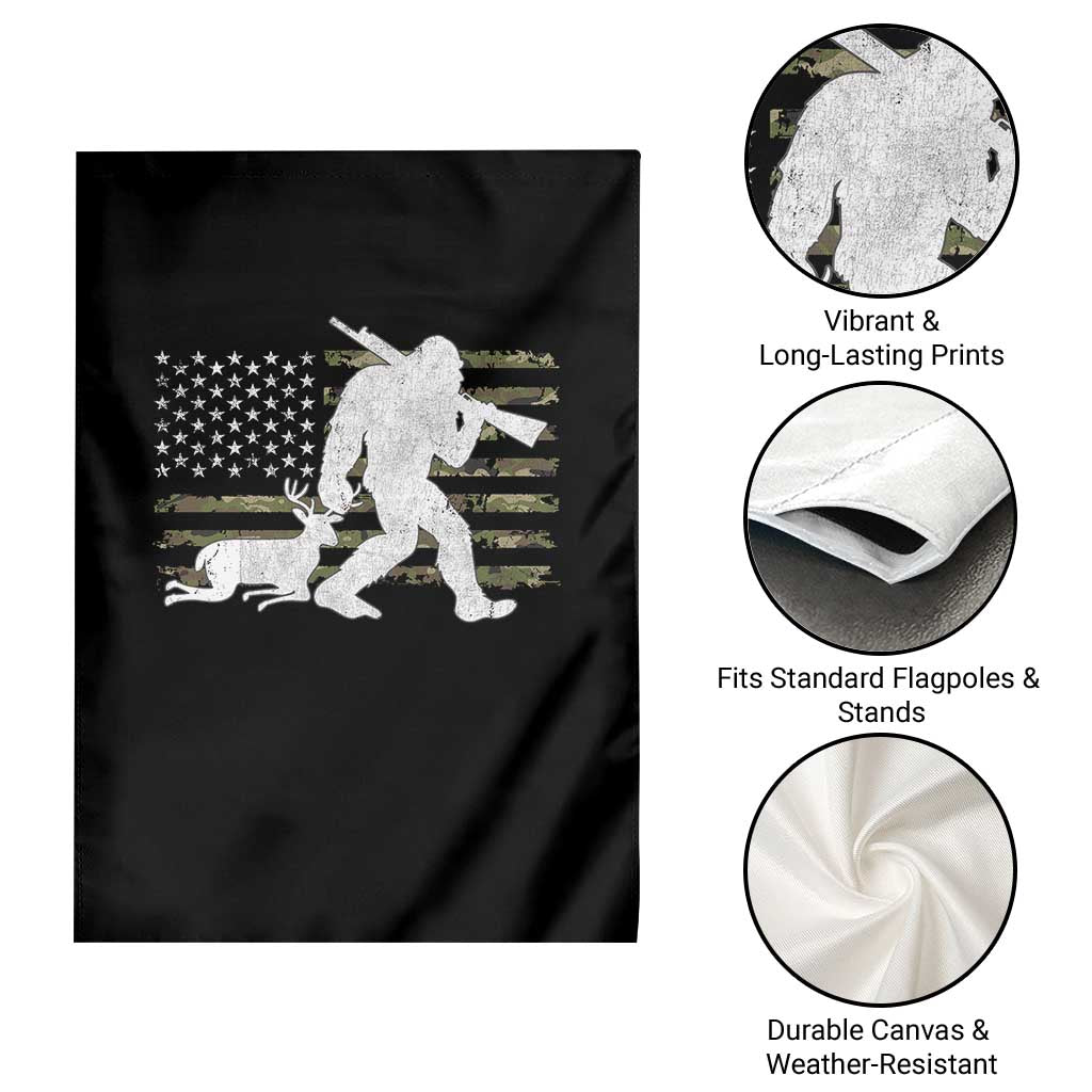 Bigfoot Camo Deer Hunting Garden Flag Camo USA Flag Buck Season Sasquatch