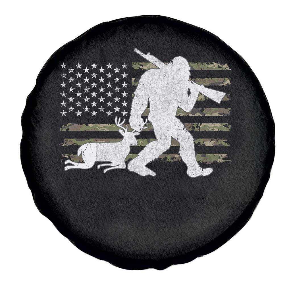 Bigfoot Camo Deer Hunting Spare Tire Cover Camo USA Flag Buck Season Sasquatch