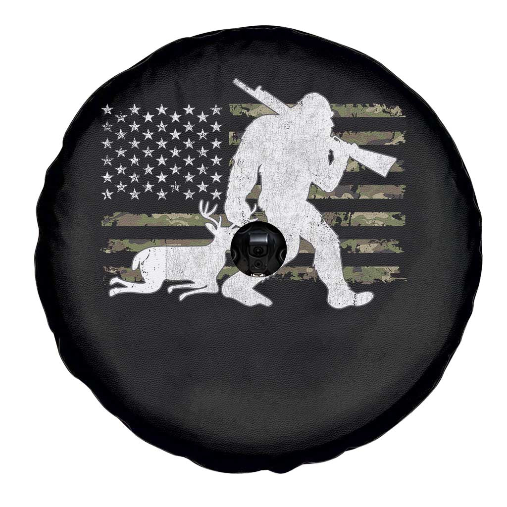 Bigfoot Camo Deer Hunting Spare Tire Cover Camo USA Flag Buck Season Sasquatch