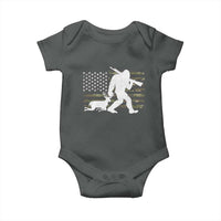 Bigfoot Camo Deer Hunting Baby Onesie Camo USA Flag Buck Season Sasquatch