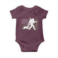 Bigfoot Camo Deer Hunting Baby Onesie Camo USA Flag Buck Season Sasquatch