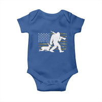 Bigfoot Camo Deer Hunting Baby Onesie Camo USA Flag Buck Season Sasquatch