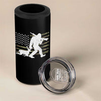 Bigfoot Camo Deer Hunting 4 in 1 Can Cooler Tumbler Camo USA Flag Buck Season Sasquatch