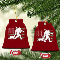 Bigfoot Camo Deer Hunting Ceramic Ornament Camo USA Flag Buck Season Sasquatch