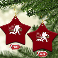 Bigfoot Camo Deer Hunting Ceramic Ornament Camo USA Flag Buck Season Sasquatch