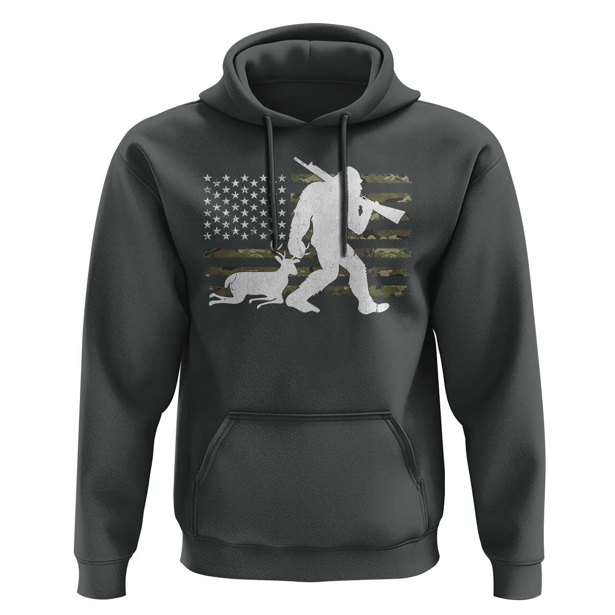 Bigfoot Camo Deer Hunting Hoodie Camo USA Flag Buck Season Sasquatch