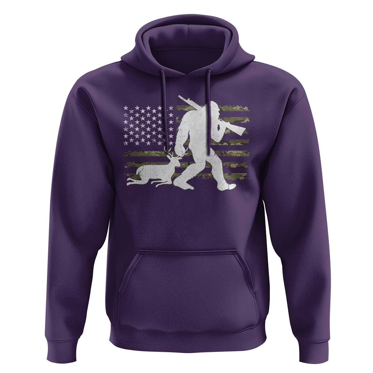 Bigfoot Camo Deer Hunting Hoodie Camo USA Flag Buck Season Sasquatch
